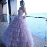 Custom Made Spaghetti Straps A-Line Sequins Tulle Prom HZ0307