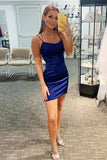LTP1143,Royal blue tight satin homecoming HZ0307