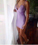LTP1255,Lilac tight homecoming dresses satin cocktail HZ0307