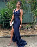 LTP1570,Sexy Navy Blue Prom Dresses,Long Evening Dress,Criss Back Formal HZ0307