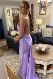 Straps Open Back Royal Blue Mermaid Long Formal HZ0307