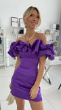 LTP1196,Purple off the shoulder bodycon homecoming HZ0307