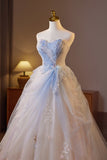 Sweetheart Blue Ruched A-line Prom HZ0307