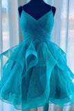 LTP1756, Spaghetti Straps Pleated A-Line Homecoming HZ0307