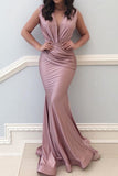 LTP0900,Mermaid Deep V Neck Jersey Long Prom Dress Fuchsia Formal Evening HZ0307