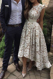 LTP1888,Charming White Champagne Lace High Low Homecoming HZ0307