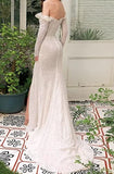 LTP1708, Gorgeous White Sequined Long Prom Dresses, Off the Shoulder Wedding HZ0307