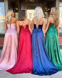 LTP0913,Simple Long Prom Dresses,Satin Formal Dress,Wedding Party HZ0307
