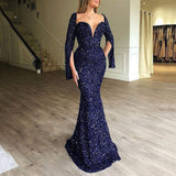 LTP1323,Purple Sequin Bodycon Long Prom Evening HZ0307