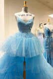 LTP1051,Glitter Hi-Low Lavender Tiered Tulle Prom HZ0307