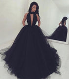 LTP0870,Charming black sexy prom dress a-line tulle prom dresses black evening dress long formal HZ0307