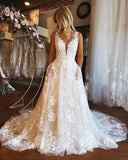 LTP1203,Amazing V-Neck White Lace Wedding Gown A-Line Tulle Wedding Dresses Long Bridal HZ0307