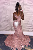 Fuchsia Mermaid Sequin Long Prom HZ0307