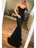 LTP0762,Gorgeous Black Spaghetti-Straps Mermaid Prom Dress Long Online Evening HZ0307