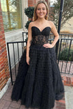 Sweetheart Lace and Tulle Tiered Ruffles Prom HZ0307