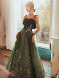 LTP0991,Green spaghetti straps prom dresses sparkle evening HZ0307