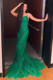 Pastel Yellow Mermaid Lace Evening Prom HZ0307