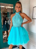 LTP1389,Halter Applique Tulle Homecoming HZ0307