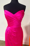 Sweetheart Hot Pink Ruched Mermaid Long Formal HZ0307