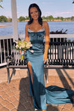 Luxury Beaded Spaghetti Straps Bodycon Prom Dresses With Side HZ0307