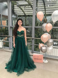 LTP1645,Emerald Corset Tulle Prom Gown Evening Wedding Dress Cocktail Sweetheart Neckline Beaded Lace Bridal HZ0307