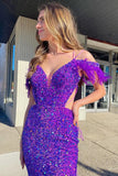 Sparkle Sequin Mermaid Off The Shoulder Prom HZ0307