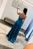 Sweetheart Metallic Yellow Pleated Long Formal HZ0307