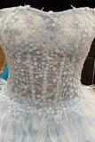 Spaghetti Straps Layers A-Line Prom HZ0307