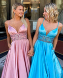 LTP0914,Cute beaded a-line prom dresses,spaghetti straps prom evening ball HZ0307