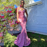 Sweetheart Mermaid Sequins Long Prom HZ0307