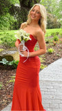 Red Mermaid Sweetheart Prom Dresses Senior Formal Party HZ0307