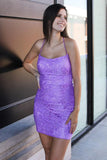 LTP1435,Cute Lavender Short Lace Homecoming Dresses Beaded Cocktail HZ0307