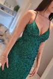 Sexy V-Neck Floral Beaded Mermaid Long Prom HZ0307