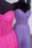 Sweetheart Hot Pink Tulle Long Formal HZ0307