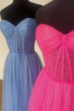 Sweetheart Hot Pink Tulle Long Formal HZ0307