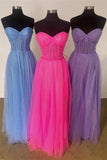 Sweetheart Hot Pink Tulle Long Formal HZ0307