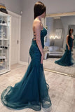 Sexy V-Neck Floral Beaded Mermaid Long Prom HZ0307
