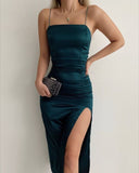 LTP1630,Sexy Tight Satin Prom Dresses,Sleeveless Evening HZ0307