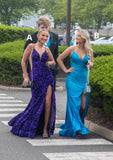 Sexy V-Neck Split Mermaid Long Evening Prom HZ0307