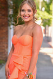 Sweetheart Orange Sheath Long Party HZ0307