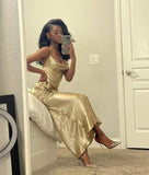 LTP1271, Super Shiny Cream Crystal Satin Long Prom Dresses High Quality Spaghetti Straps Mermaid Bridesmaid HZ0307