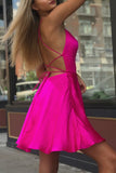 LTP1464,Scoop Homecoming Dresses A Line With Spaghetti Straps Slit Satin Short/Mini HZ0307