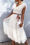 LTP1887,Cute White Dots A-Line Ruffles Homecoming HZ0307
