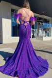 Sparkle Sequin Mermaid Off The Shoulder Prom HZ0307