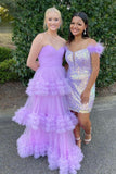 Sweetheart Lilac Tulle Tiered Formal HZ0307