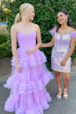 Sweetheart Lilac Tulle Tiered Formal HZ0307