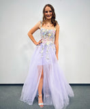 Lavender Tight Floral Dress with HZ0307