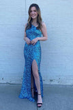 One Shoulder Bodycon Sequined Long Prom HZ0307