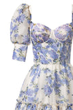 Floral Prom Dresses, Off The Shoulder Party Dress, Chiffon Evening HZ0307