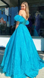 A-Line Organza Beaded Long Prom Dress Evening Formal HZ0307